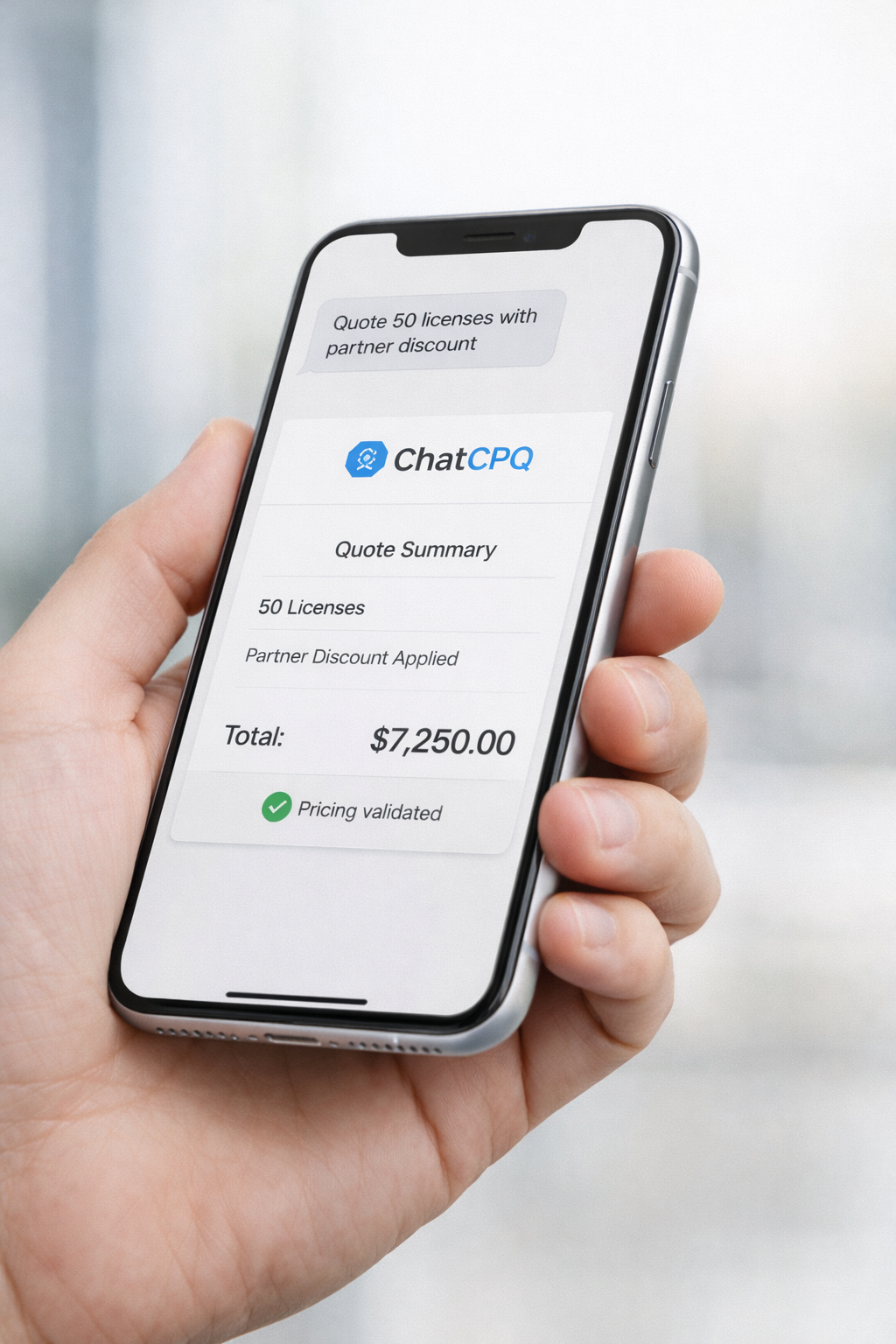 ChatCPQ mobile flow